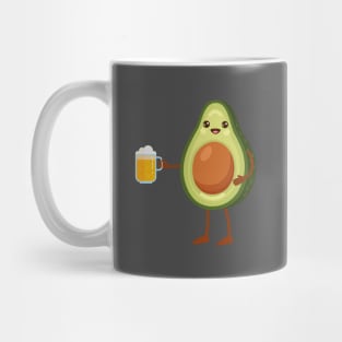 Avacado with beer. Mug